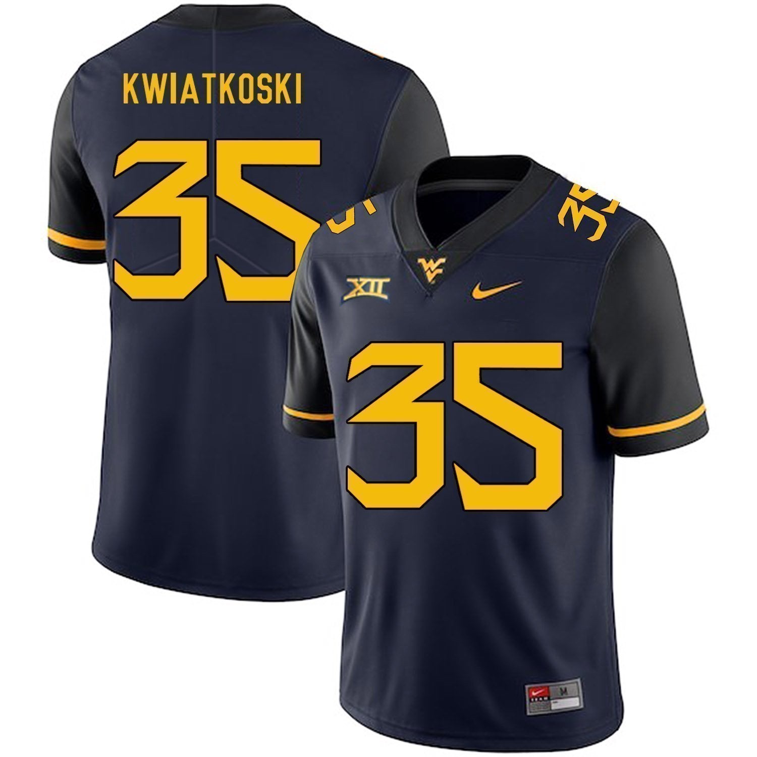 Nick Kwiatkoski West Virginia Mountaineers Football Jersey - Navy