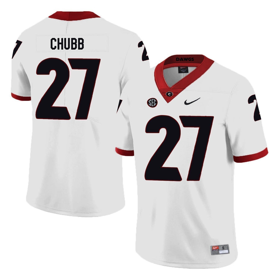 Nick Chubb Georgia Bulldogs Football Jersey White