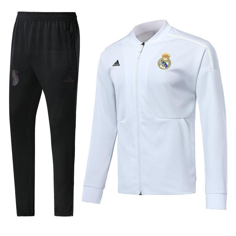 Real Madrid White Tracksuit Training Jackets and Pants 2018/19