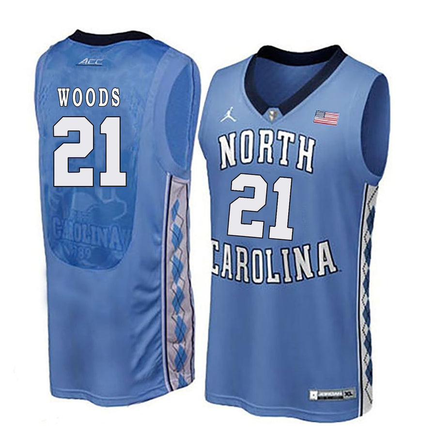 Seventh Woods North Carolina Basketball Jersey-Blue