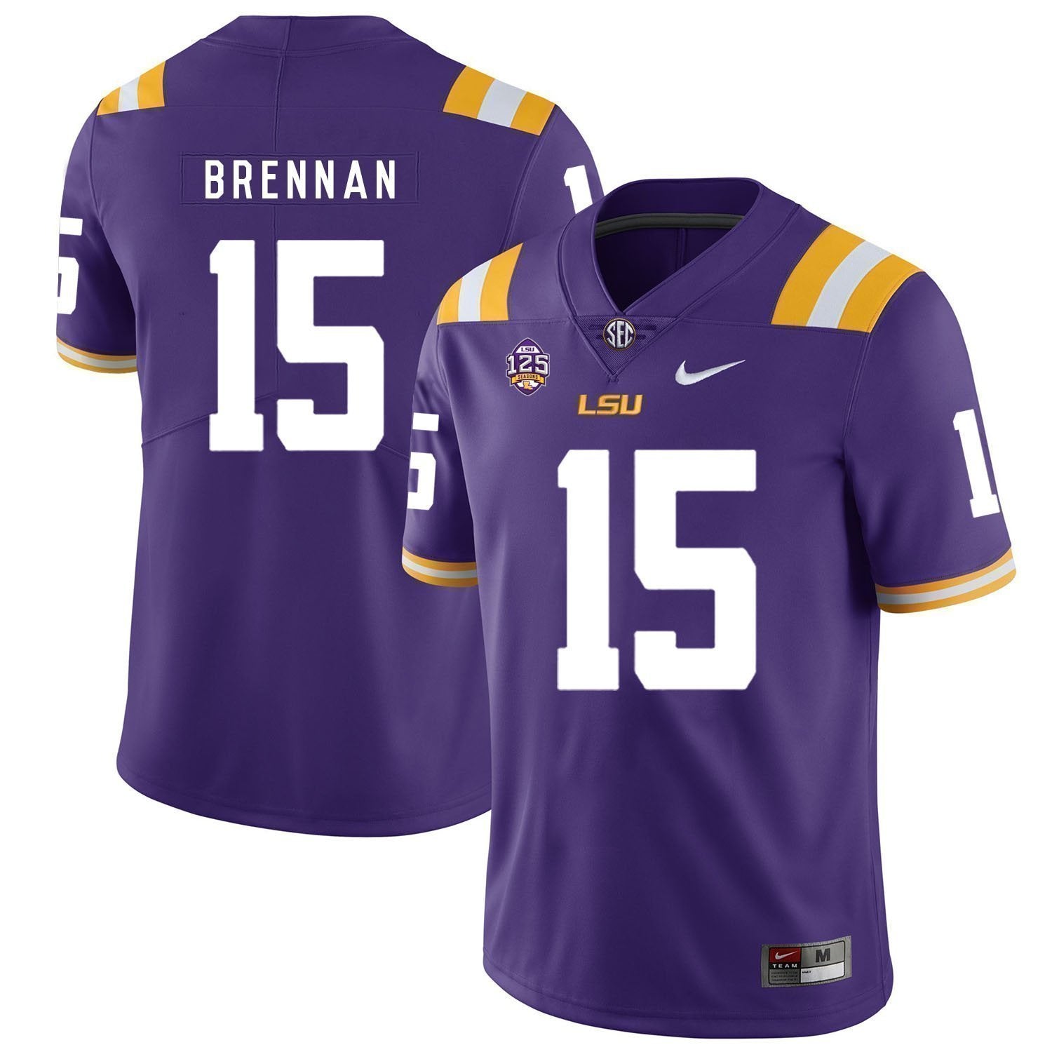 Myces Brennan LSU Tigers Football Jersey - Purple