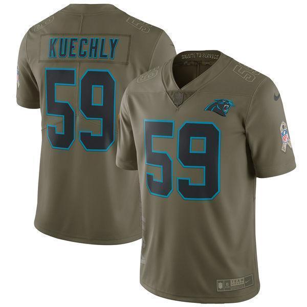 Luke Kuechly Carolina Panthers Salute To Service Limited Jersey - Olive