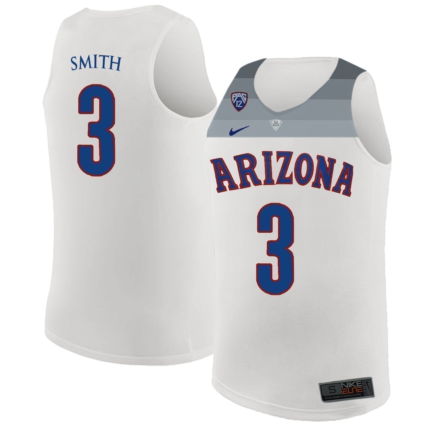 Dylan Smith Arizona Wildcats Basketball Jersey-White