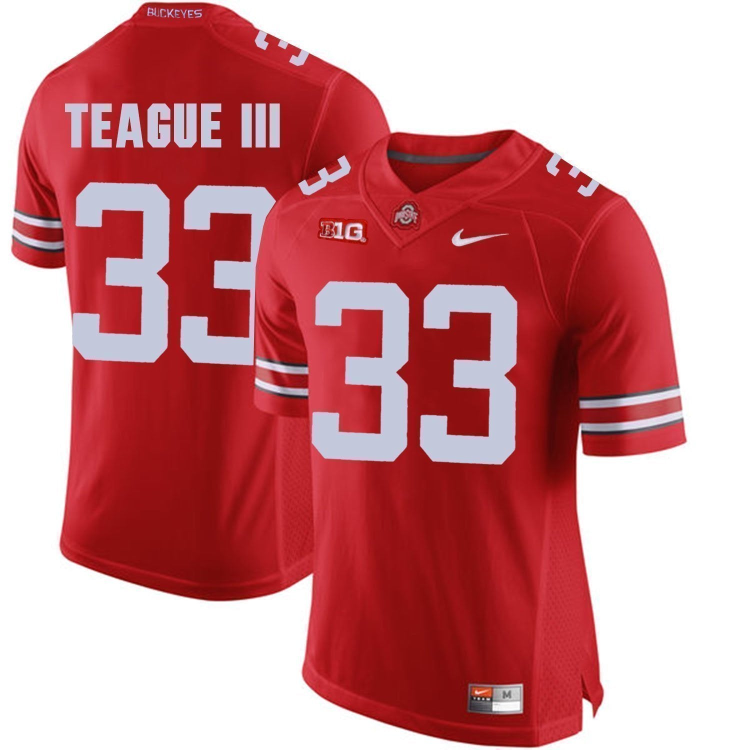 Master Teague III Ohio State Buckeyes Football Jersey - Red