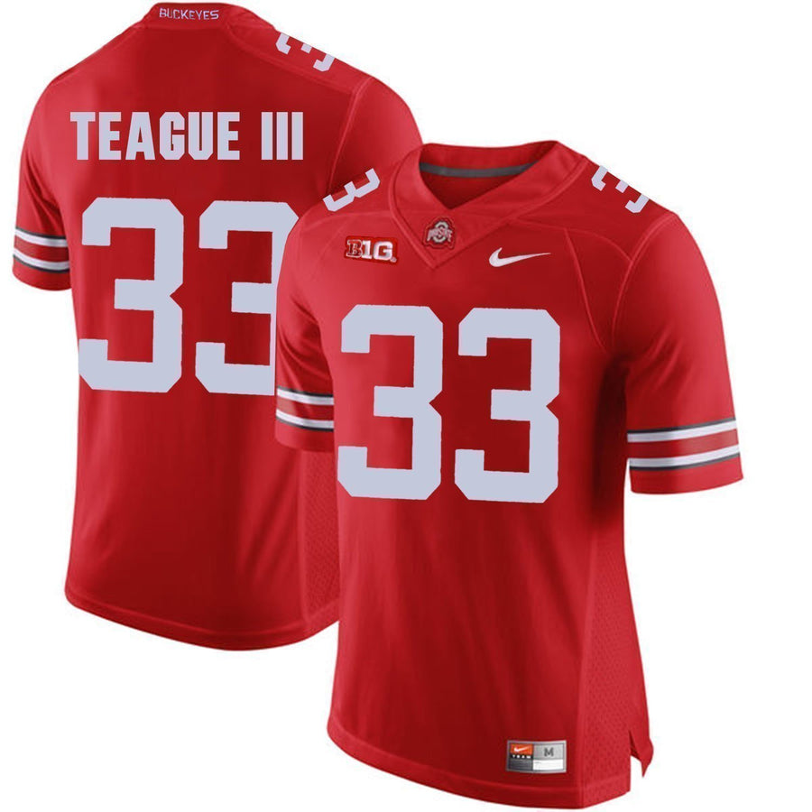 Master Teague III Ohio State Buckeyes Football Jersey - Red