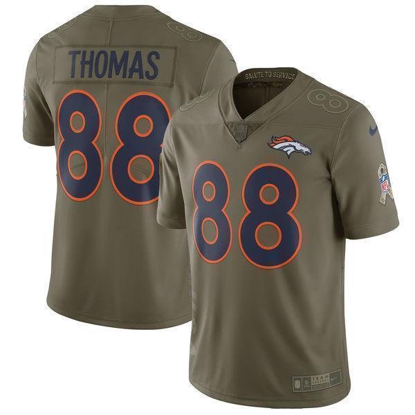 Demaryius Thomas Denver Broncos Salute To Service Limited Jersey - Olive