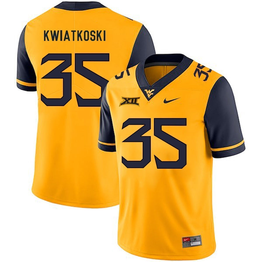 Nick Kwiatkoski West Virginia Mountaineers Football Jersey - Yellow
