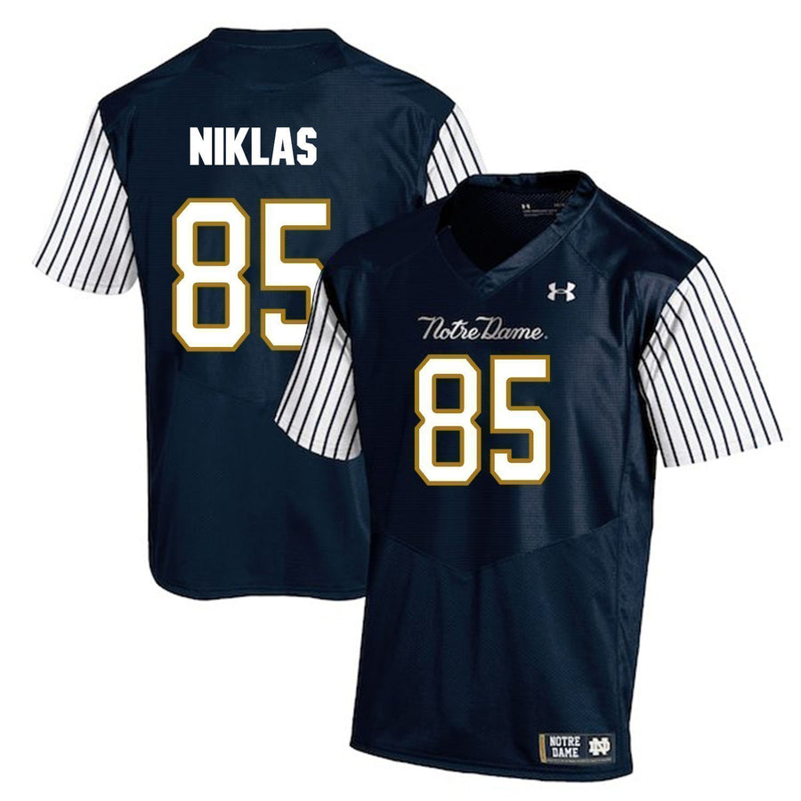 Troy Niklas Notre Dame Fighting Irish Football Jersey Navy Stripe