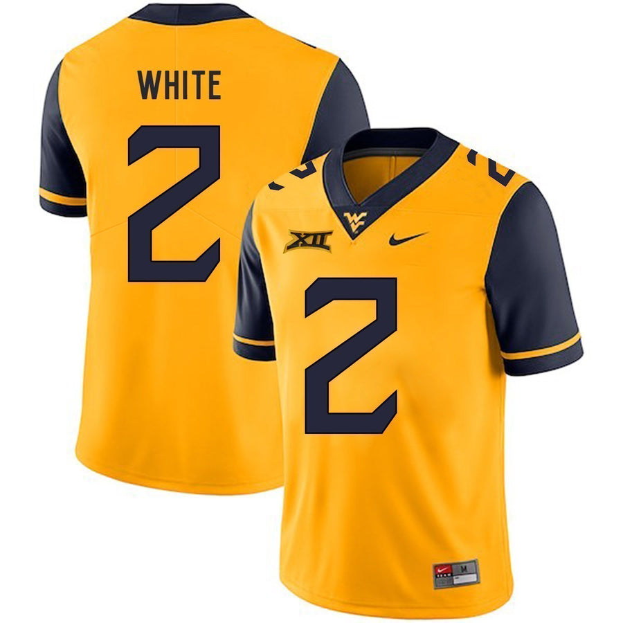 Ka'Raun White West Virginia Mountaineers Football Jersey - Yellow