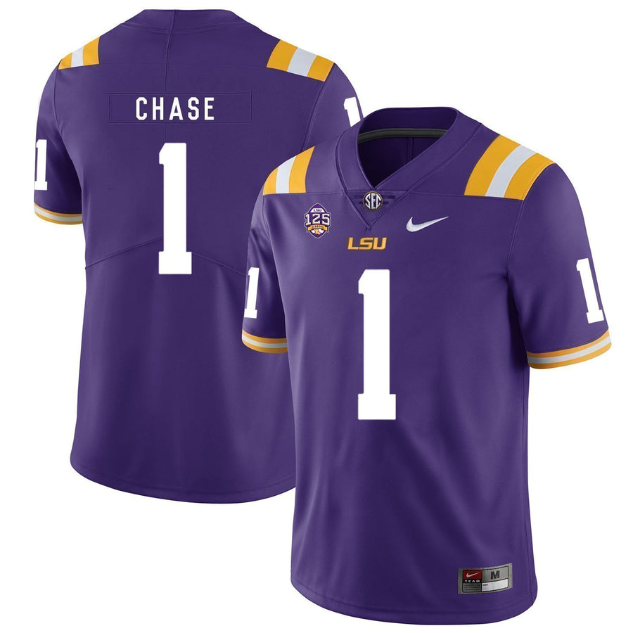 Ja'marr Chase LSU Tigers Football Jersey - Purple