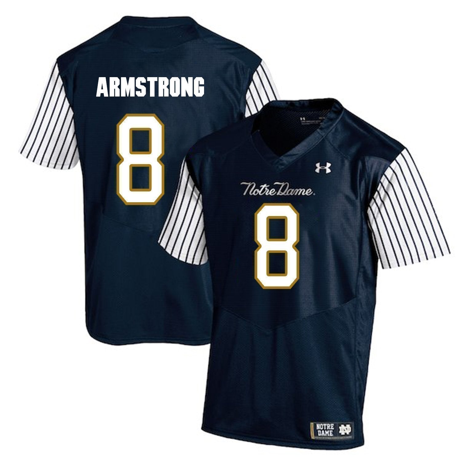 Jafar Armstrong Notre Dame Fighting Irish Football Jersey Navy Stripe