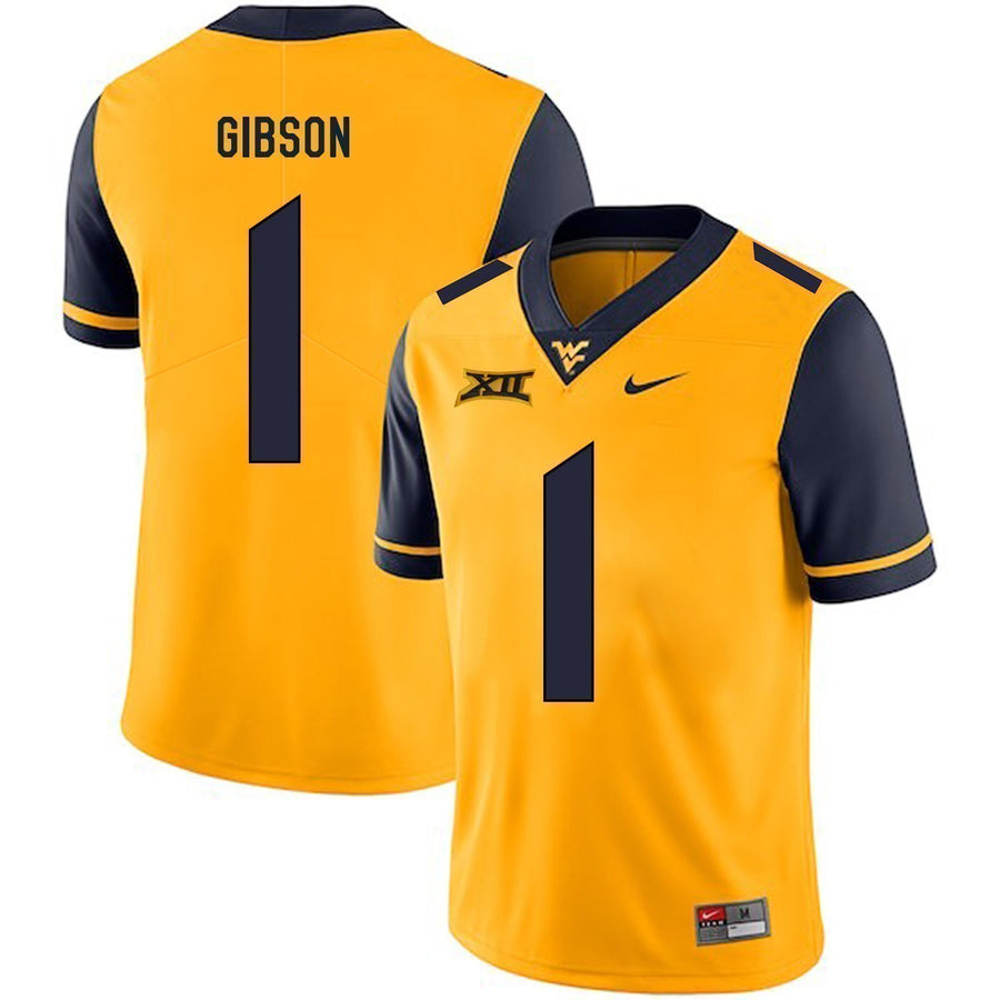 Shelton Gibson West Virginia Mountaineers Football Jersey - Yellow