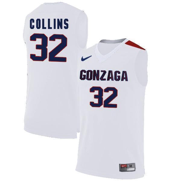Zach Collins Gonzaga Bulldogs Basketball Jersey-White
