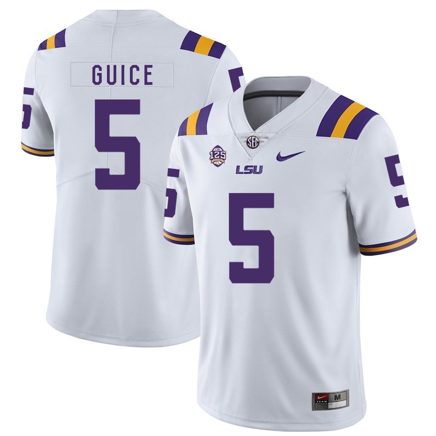 Derrius Guice LSU Tigers Football Jersey - White