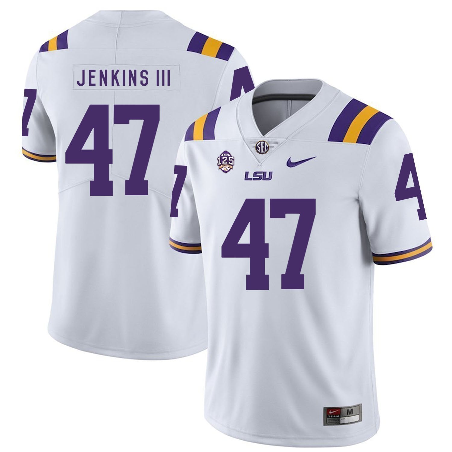 Nelson Jenkins III LSU Tigers Football Jersey - White