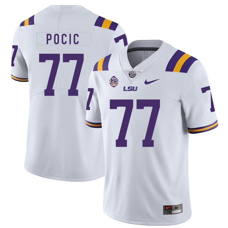Ethan Pocic LSU Tigers Football Jersey - White
