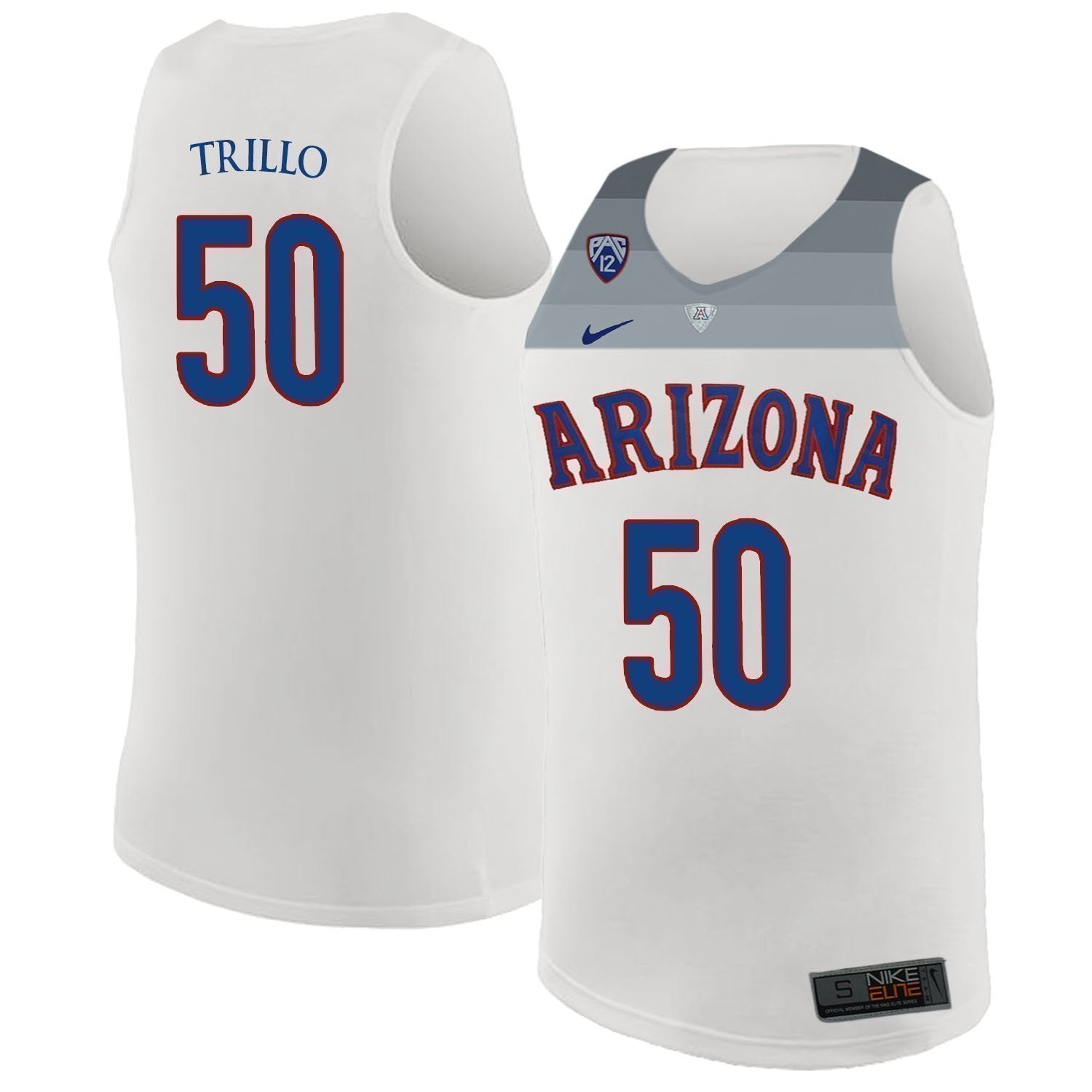 Tyler Trillo Arizona Wildcats Basketball Jersey-White