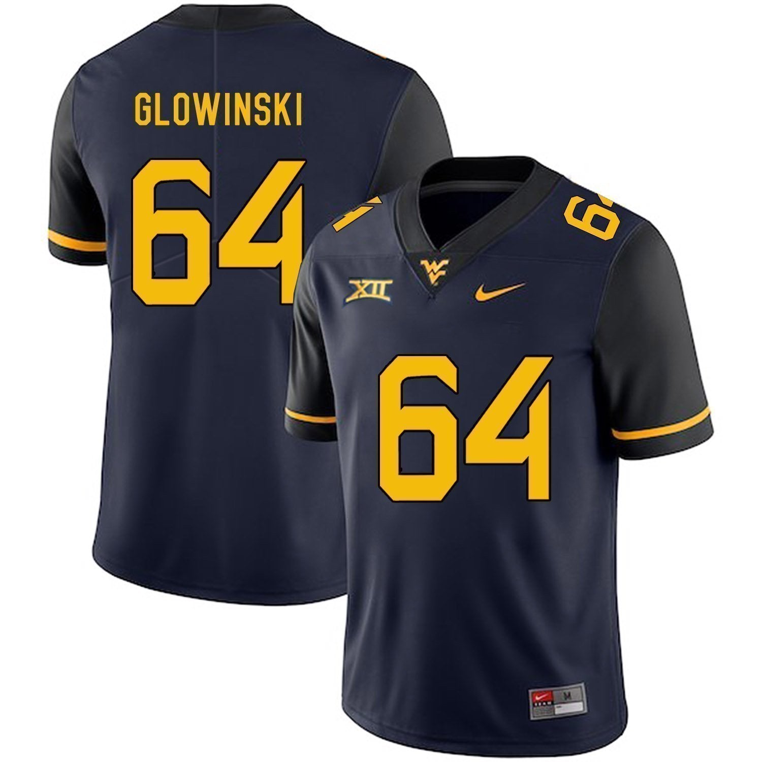 Mark Glowinski West Virginia Mountaineers Football Jersey - Navy