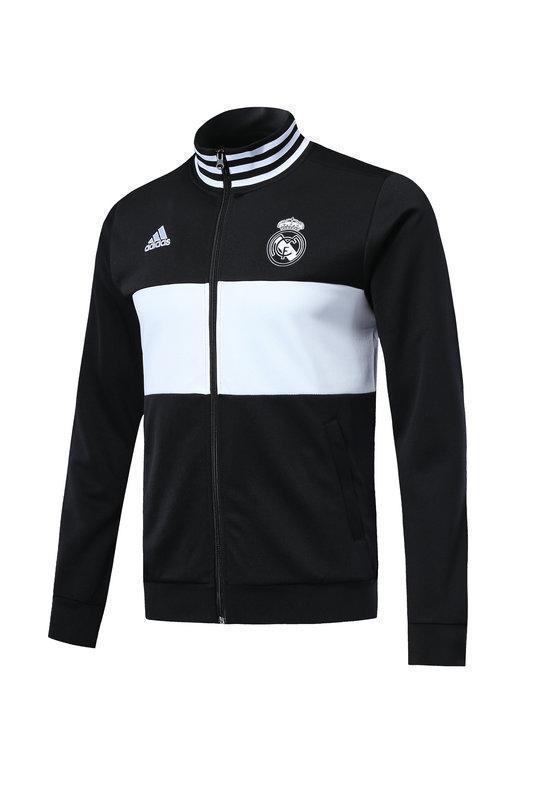 Real Madrid Black 3-Stripe Tracksuit Training Jackets and Pants 2018/19