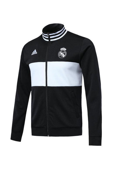 Real Madrid Black 3-Stripe Tracksuit Training Jackets and Pants 2018/19