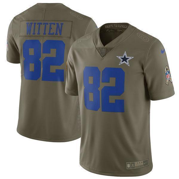Jason Witten Dallas Cowboys Salute To Service Limited Jersey - Olive
