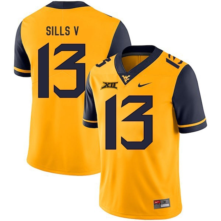 David Sills V West Virginia Mountaineers Football Jersey - Yellow