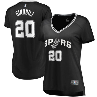 Manu Ginobili San Antonio Spurs Women's Fast Break Replica Jersey - Icon Edition – Black