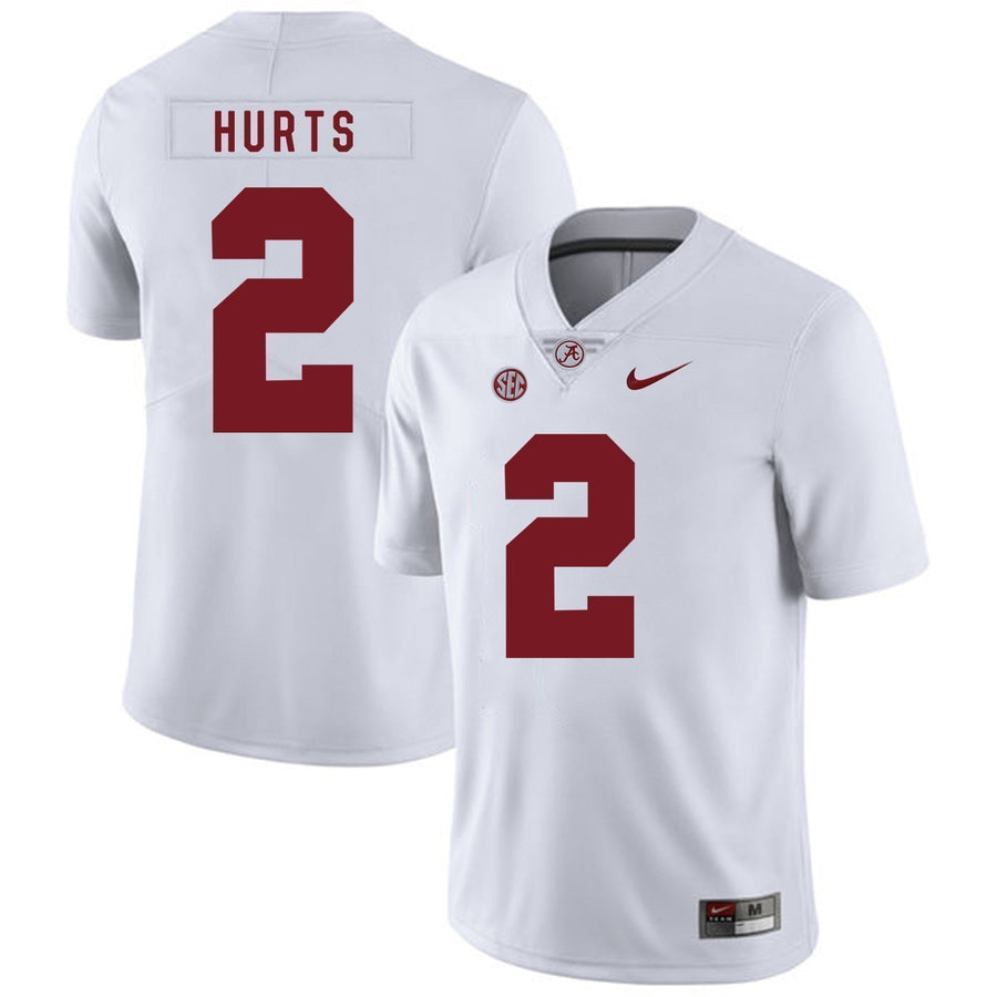 Jalen Hurts Alabama Crimson Tide Football Jersey-White