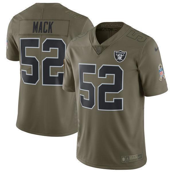 Khalil Mack Oakland Raiders Salute To Service Limited Jersey - Olive