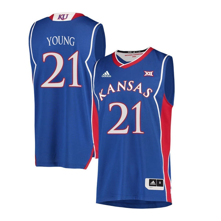 Clay Young Kansas Jayhawks Basketball Jersey-Blue