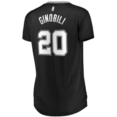 Manu Ginobili San Antonio Spurs Women's Fast Break Replica Jersey - Icon Edition – Black