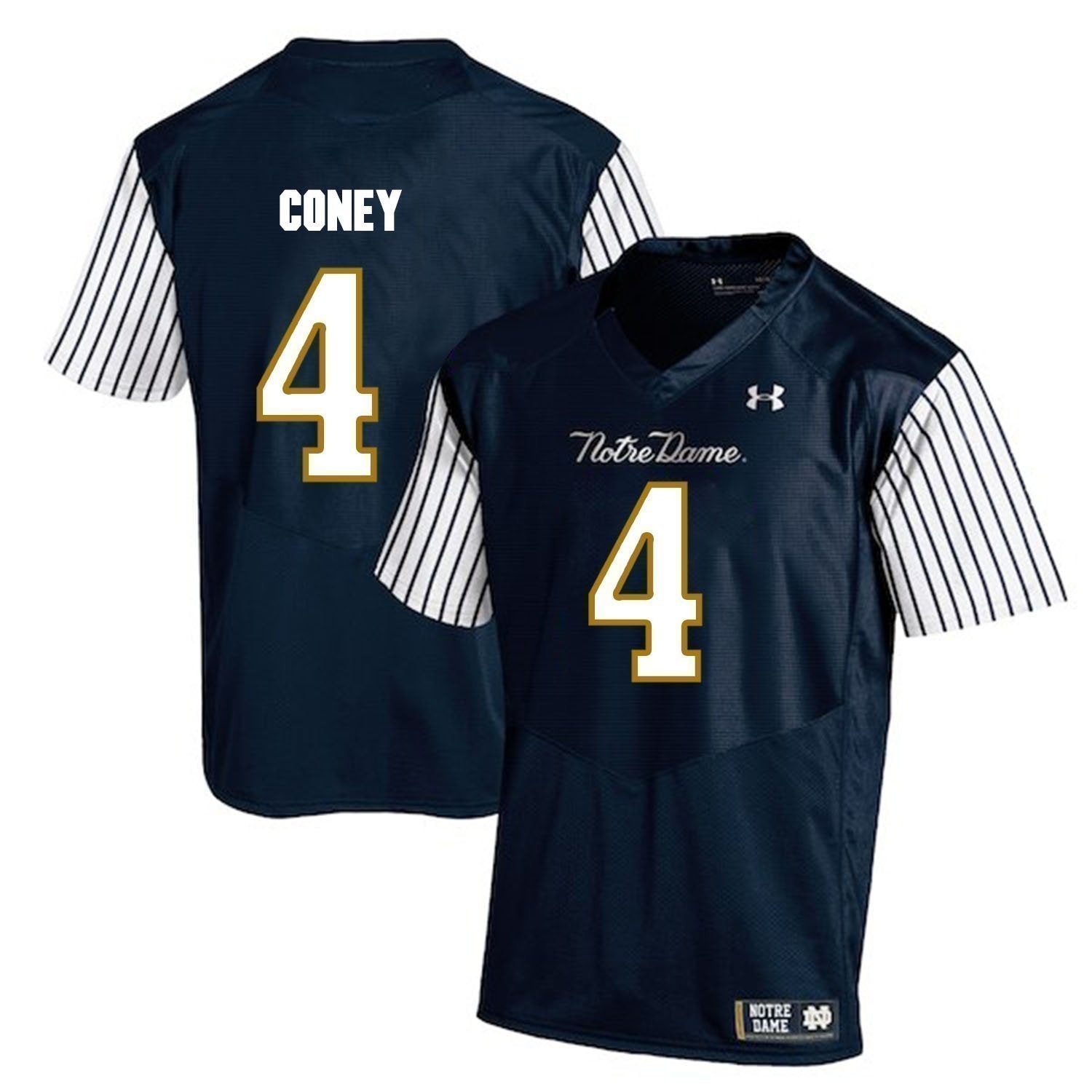 Te'von Coney Notre Dame Fighting Irish Football Jersey Navy Stripe