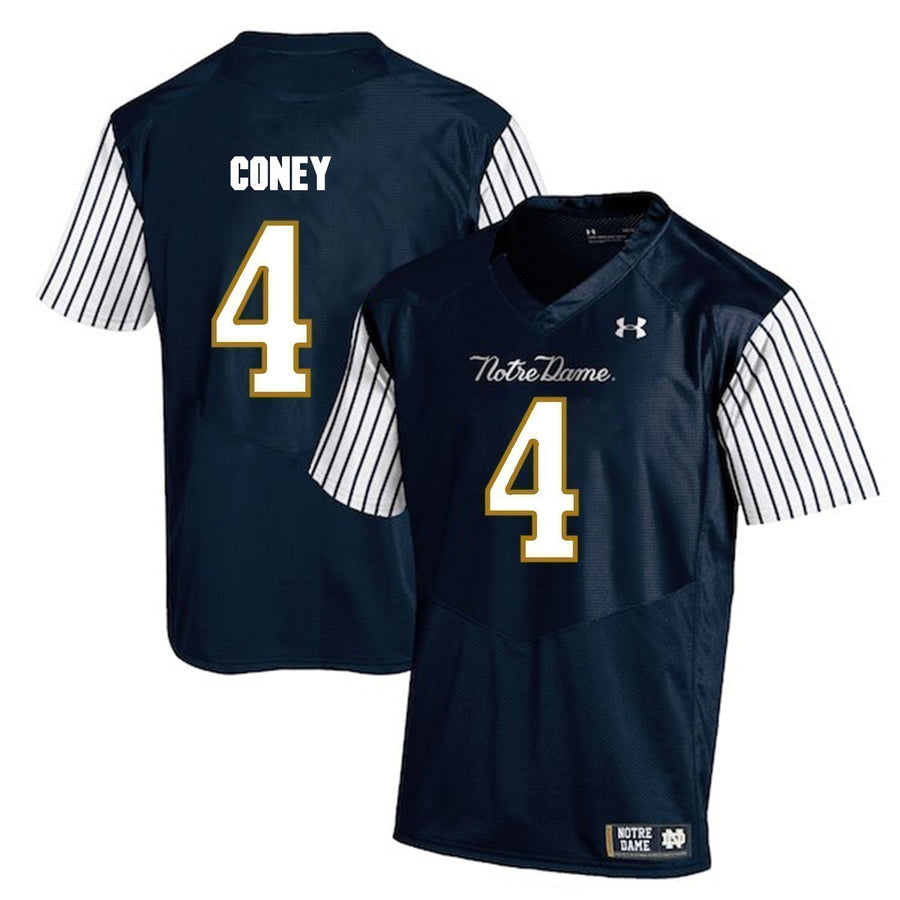 Te'von Coney Notre Dame Fighting Irish Football Jersey Navy Stripe