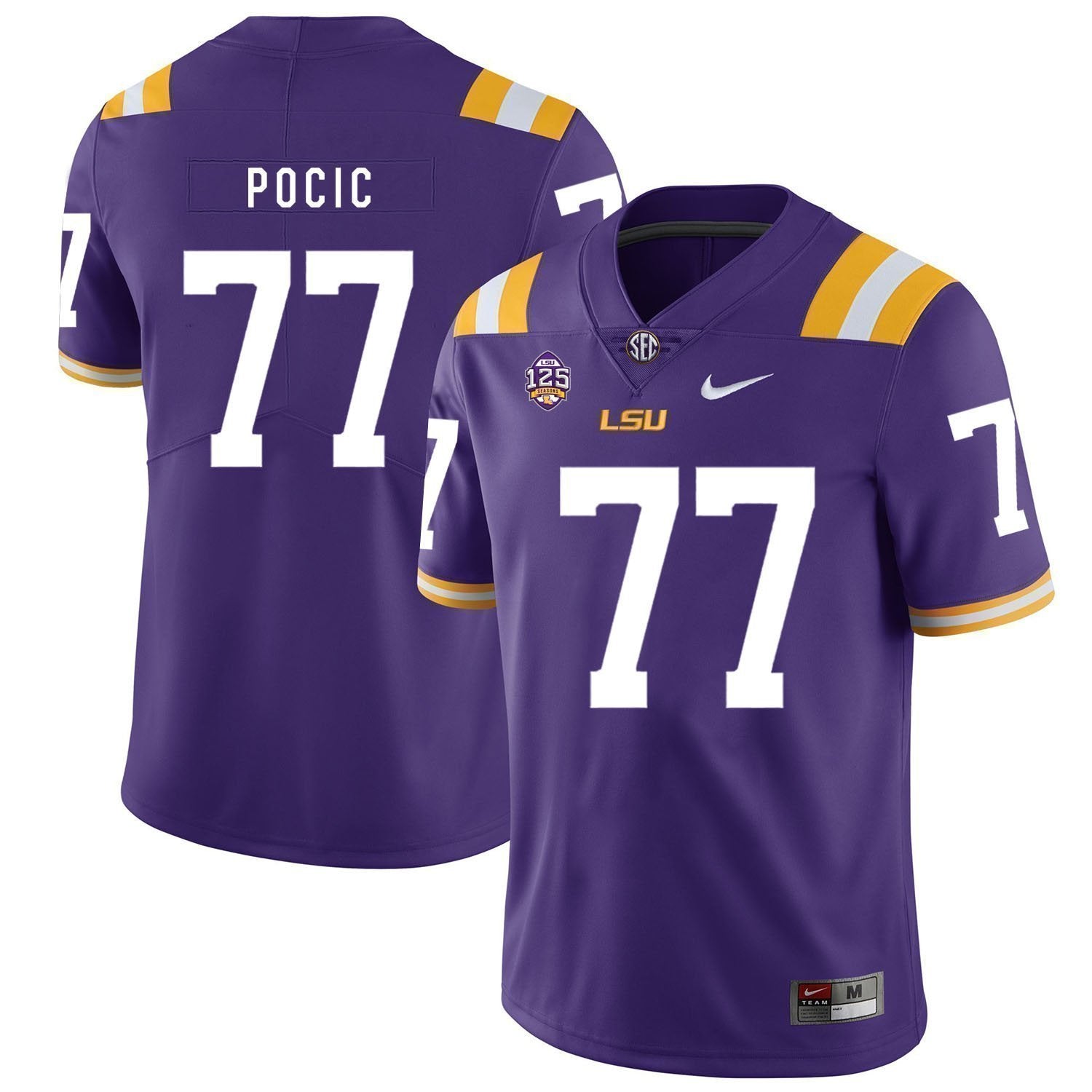 Ethan Pocic LSU Tigers Football Jersey - Purple