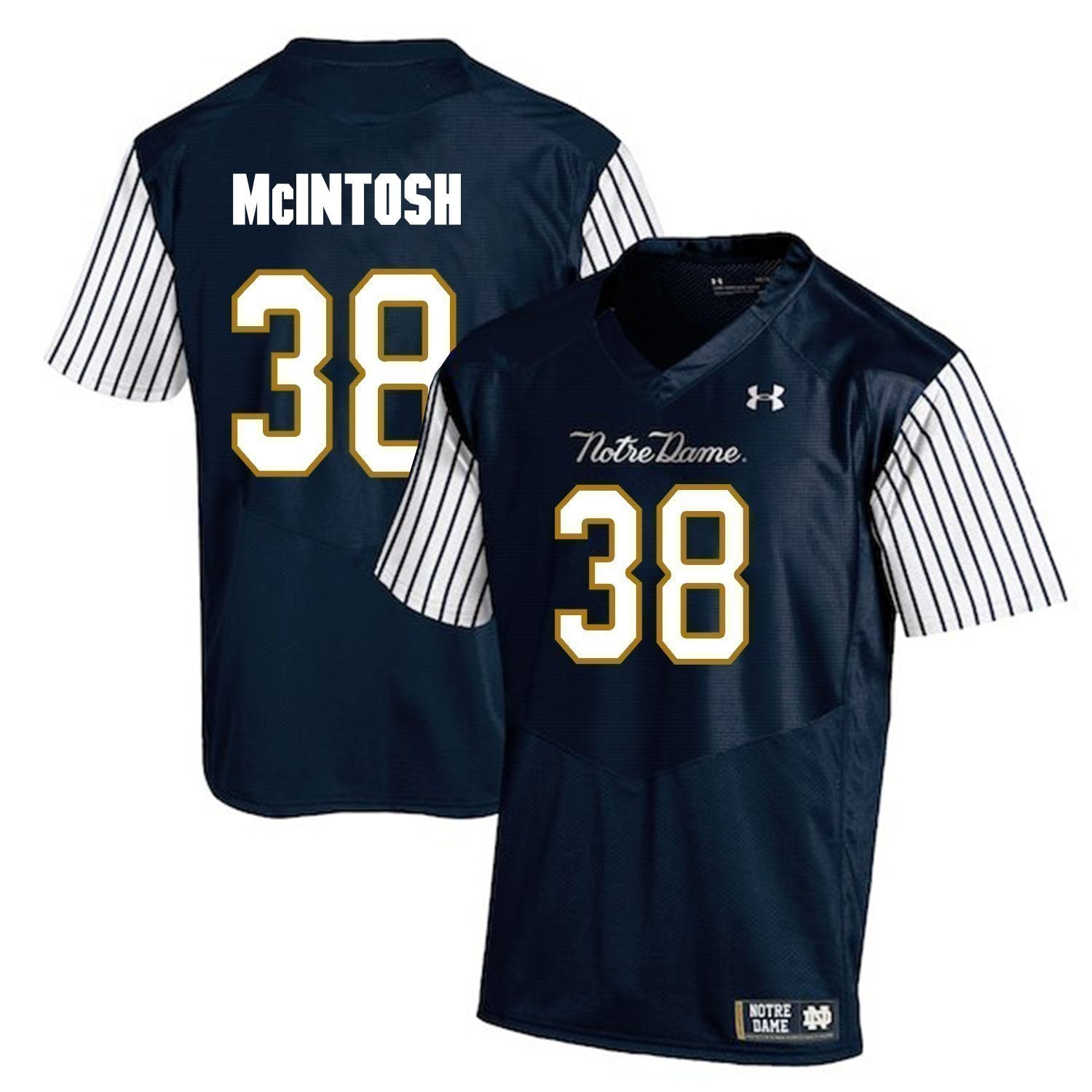 Deon McIntosh Notre Dame Fighting Irish Football Jersey Navy Stripe