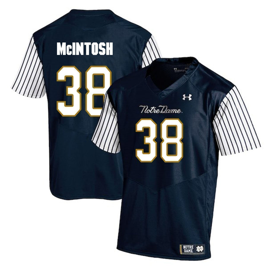 Deon McIntosh Notre Dame Fighting Irish Football Jersey Navy Stripe