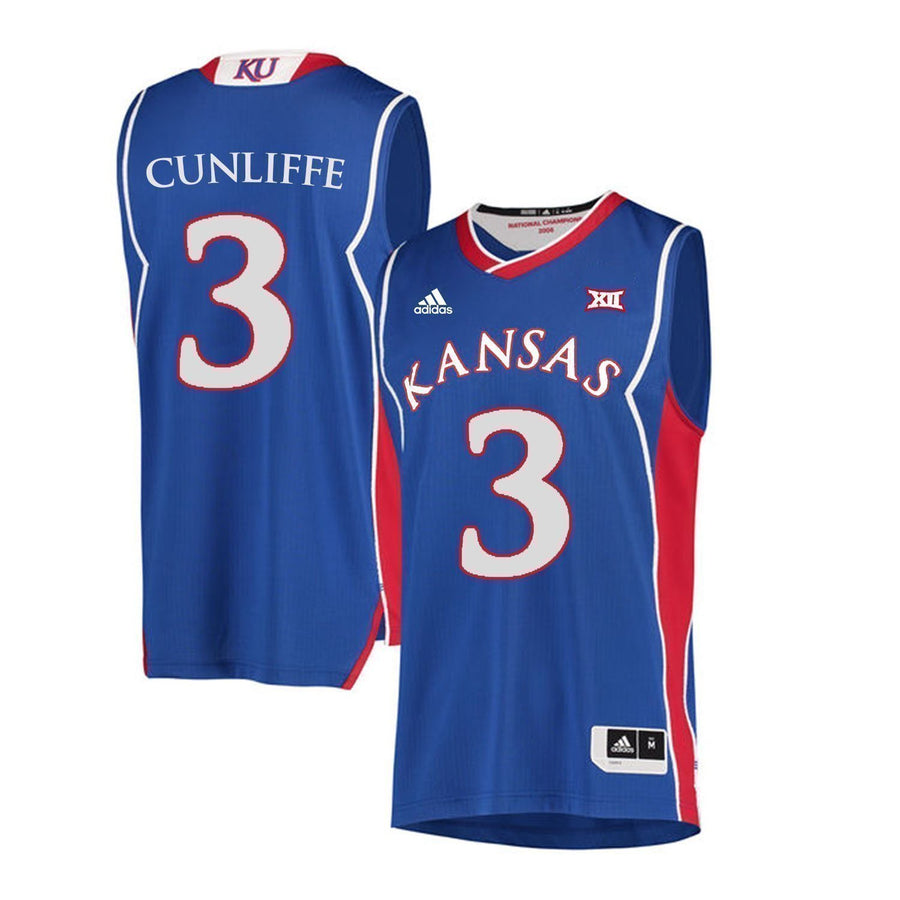 Sam Cunliffe Kansas Jayhawks Basketball Jersey-Blue