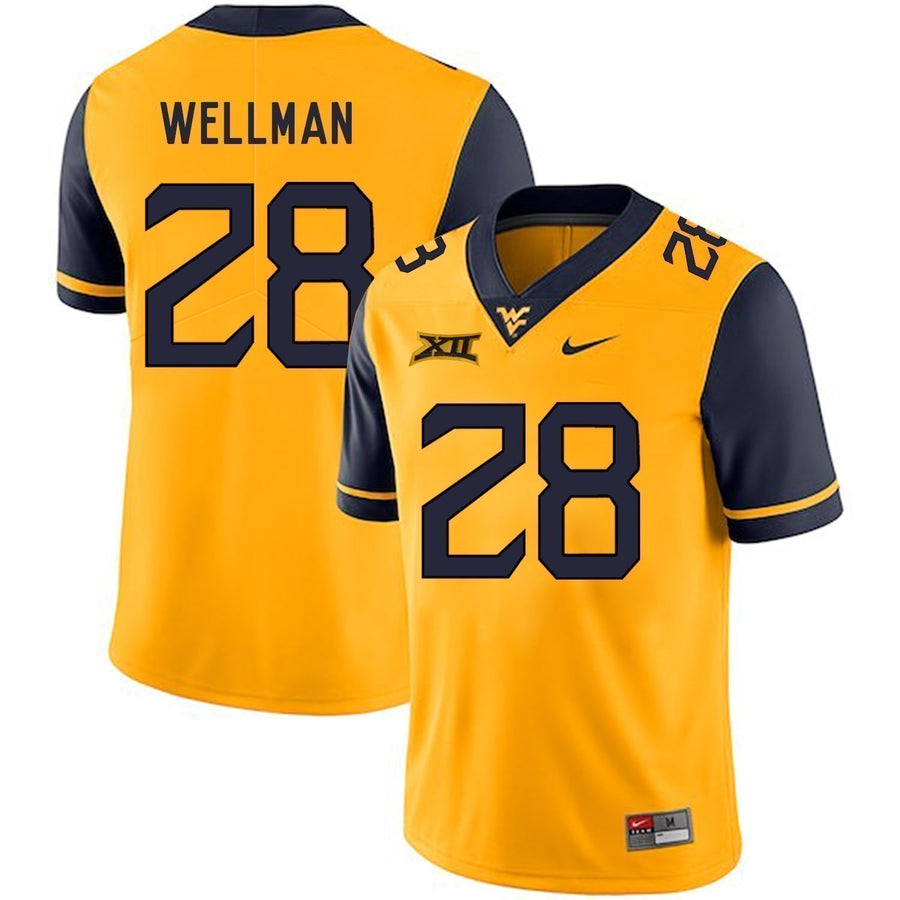 Elijah Wellman West Virginia Mountaineers Football Jersey - Yellow