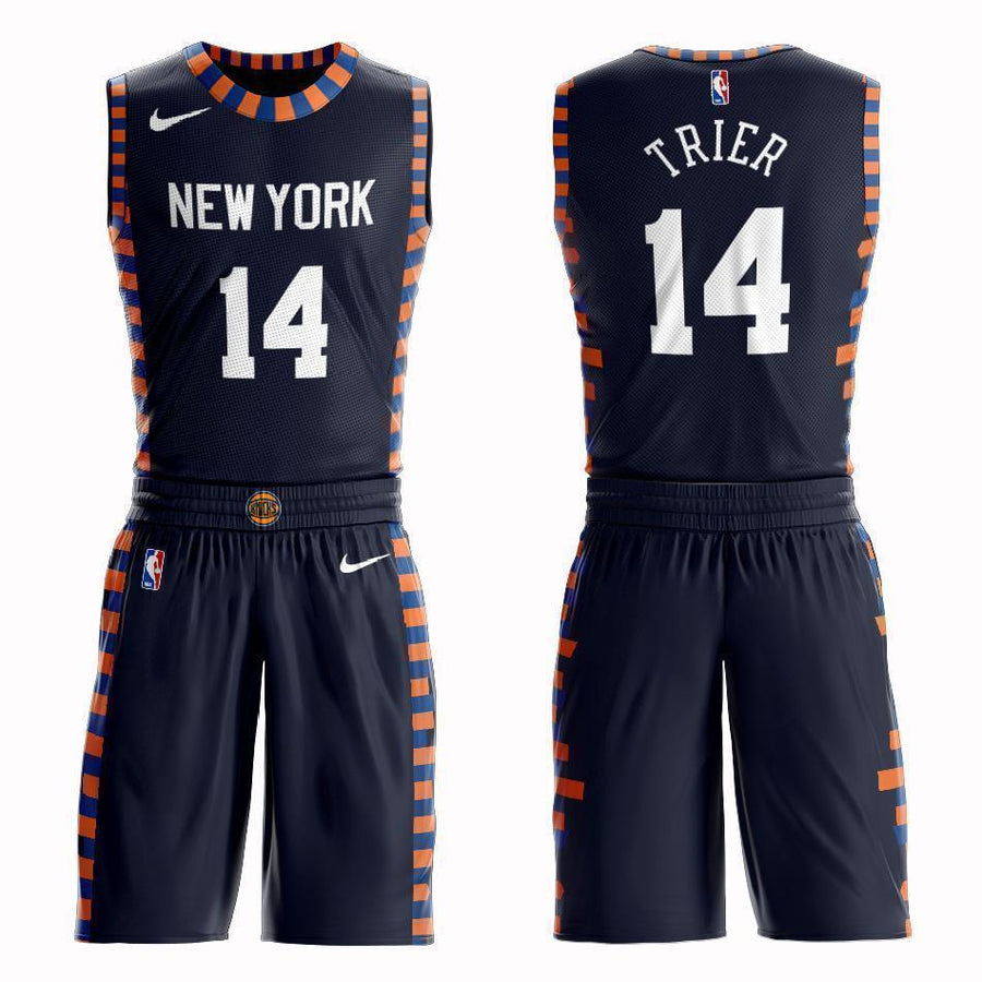 New York Knicks #14 Allonzo Trier City 2019 Jersey and Pant Set