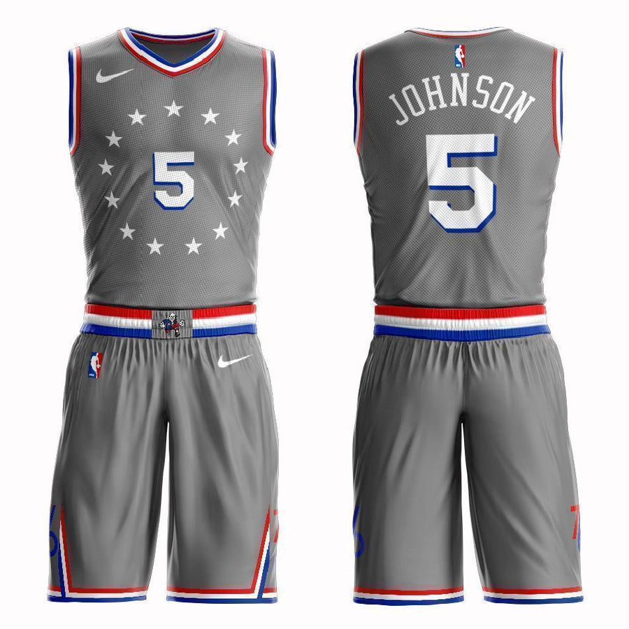 Philadelphia 76ers #5 Amir Johnson City 2019 Jersey and Pant Set