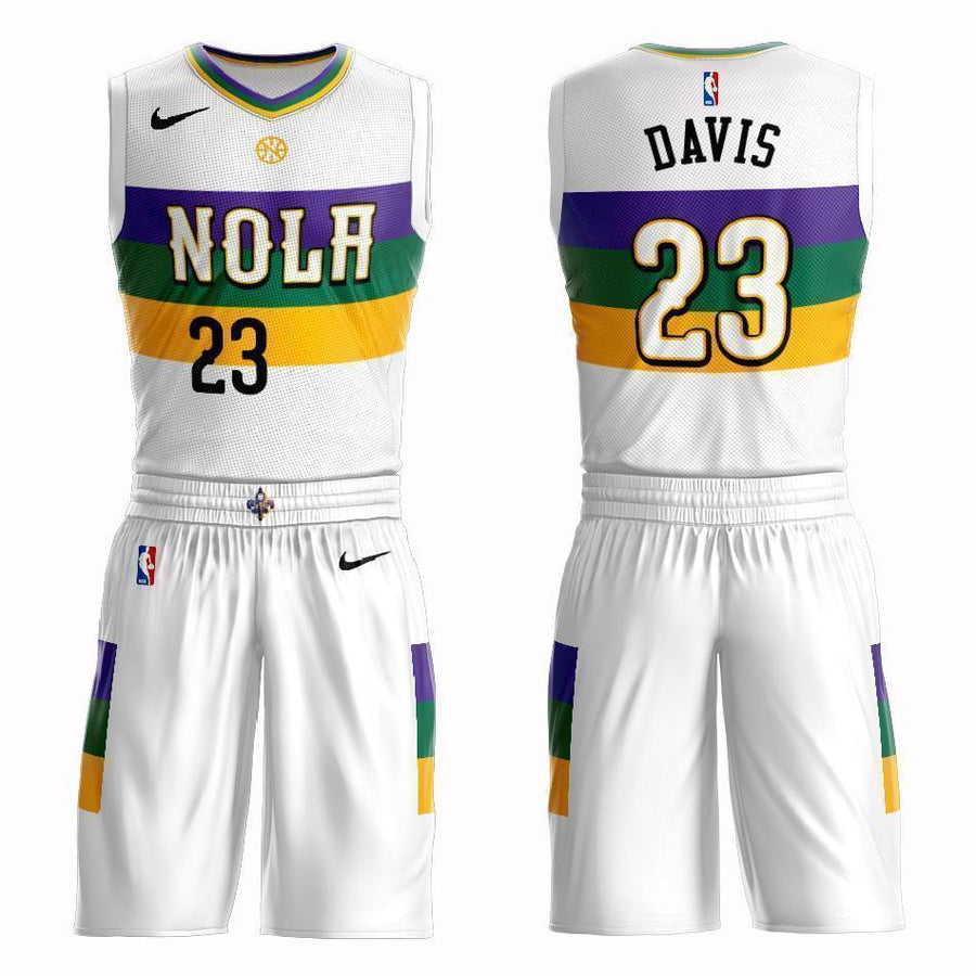 New Orleans Pelicans #23 Anthony Davis City 2019 Jersey and Pant Set