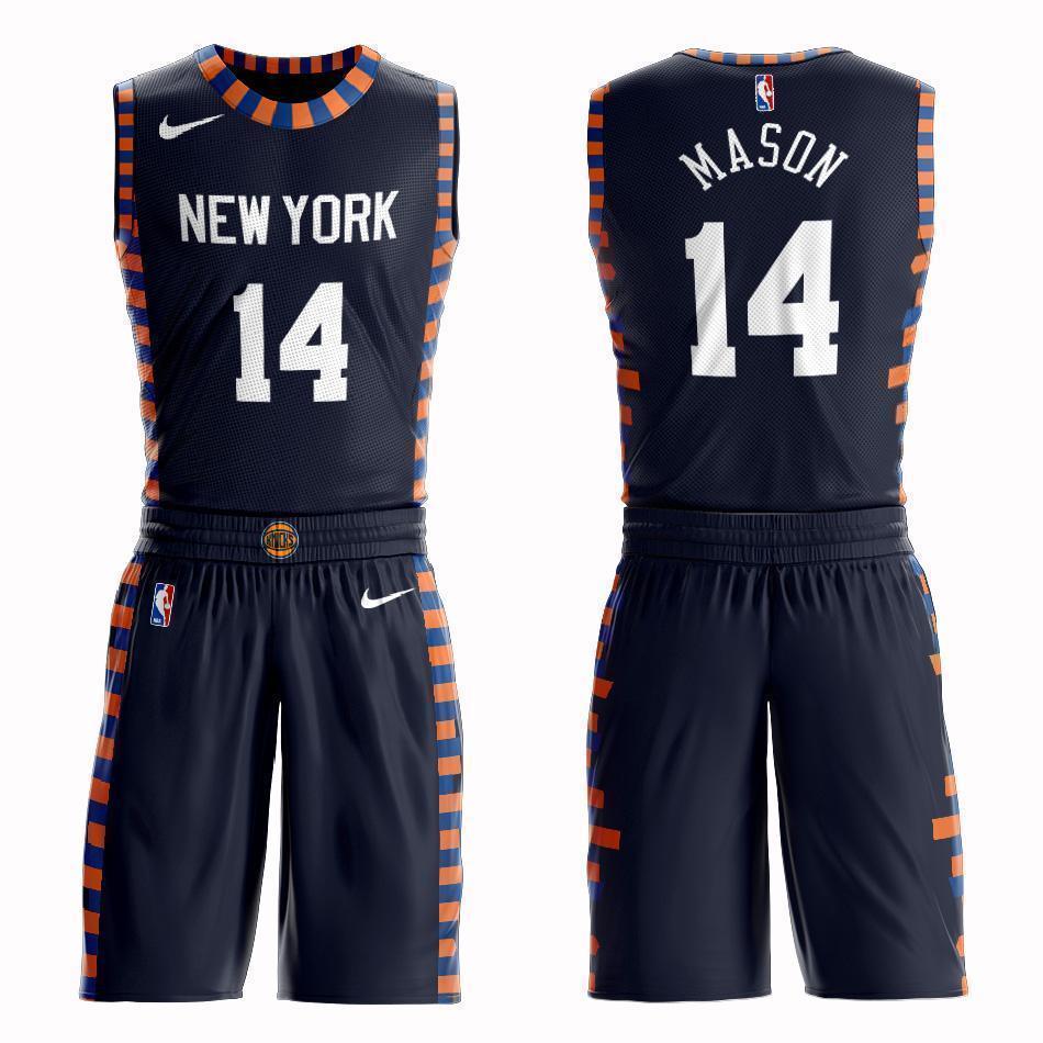 New York Knicks #14 Anthony Mason City 2019 Jersey and Pant Set