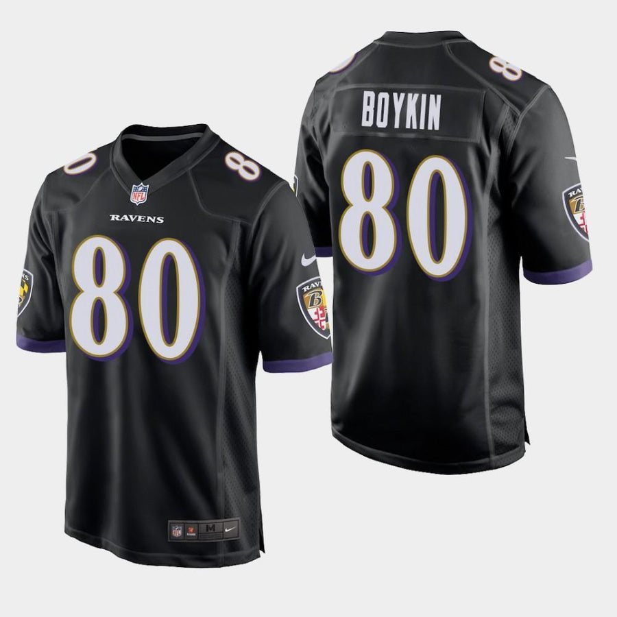 Baltimore Ravens #80 Miles Boykin 2019 Draft Game Jersey - Black