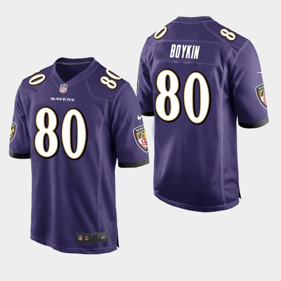 Baltimore Ravens #80 Miles Boykin 2019 Draft Game Jersey - Purple