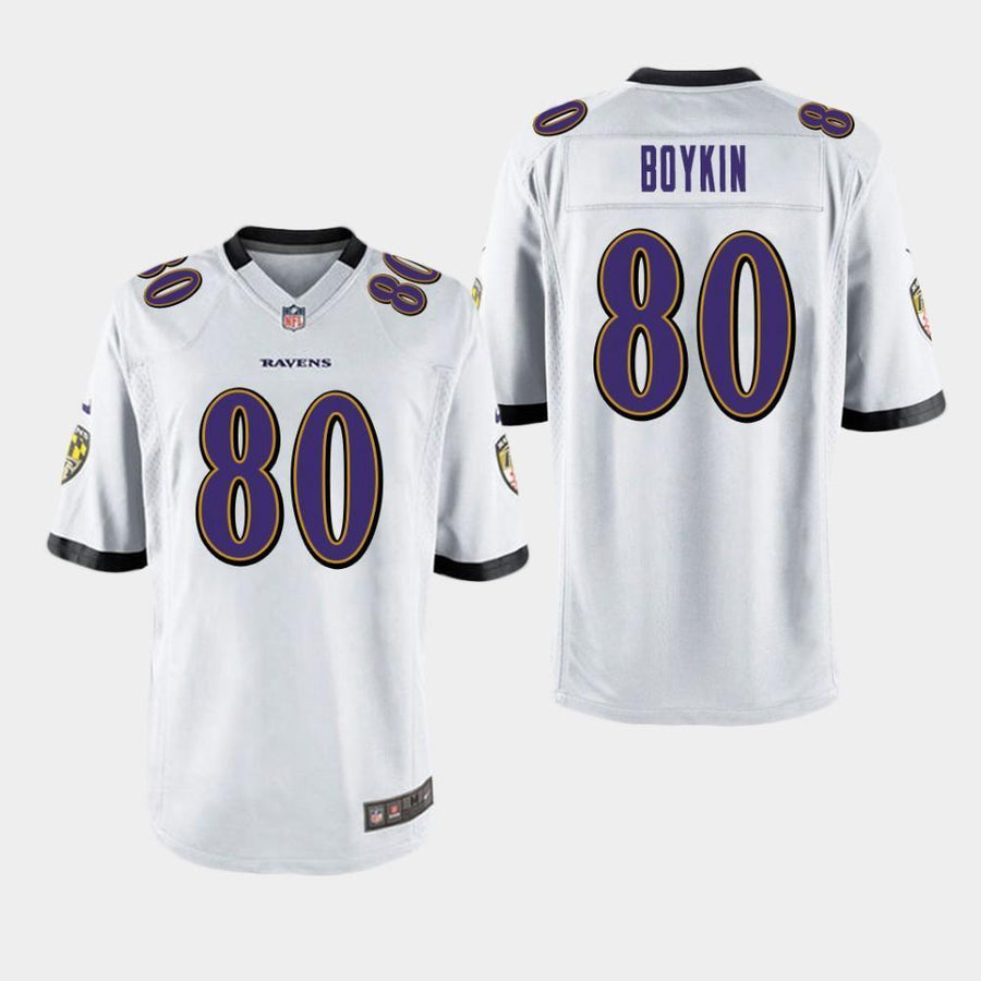 Baltimore Ravens #80 Miles Boykin 2019 Draft Game Jersey - White