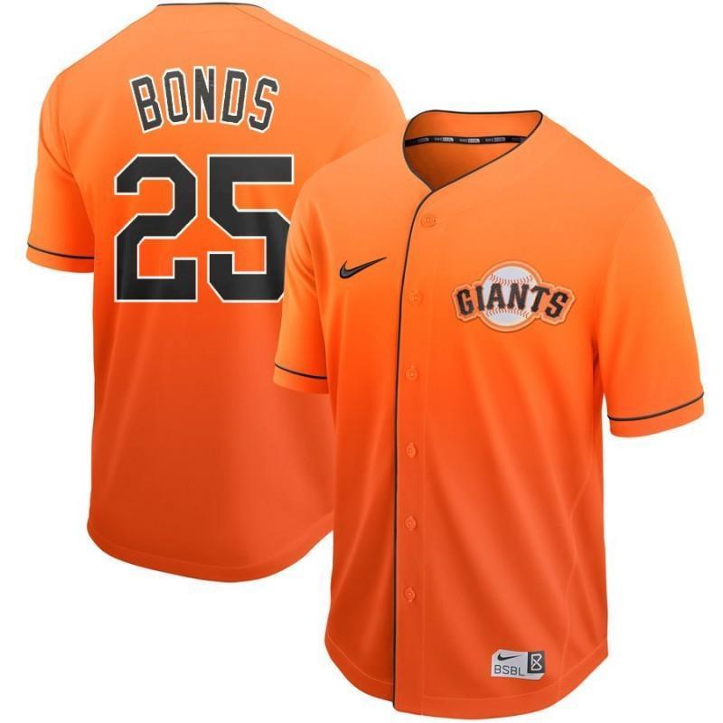 Barry Bonds San Francisco Giants 2019 New Arrivals Baseball Player Fade Jersey Orange