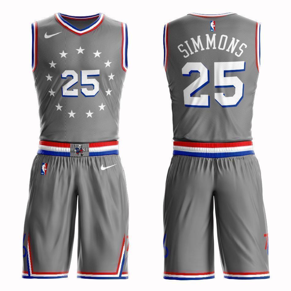 Philadelphia 76ers #25 Ben Simmons City 2019 Jersey and Pant Set