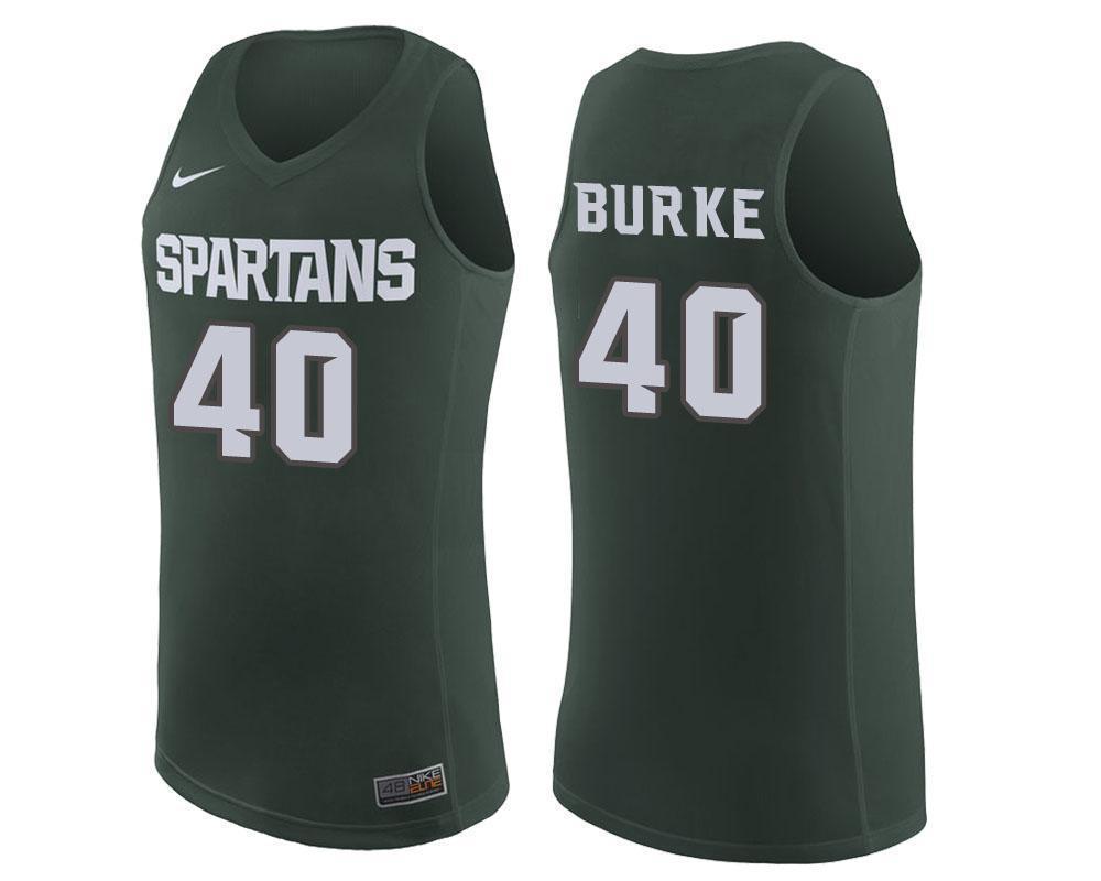 Braden Burke Michigan State Spartans Basketball Jersey - Green