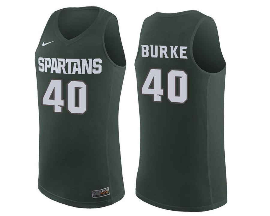 Braden Burke Michigan State Spartans Basketball Jersey - Green