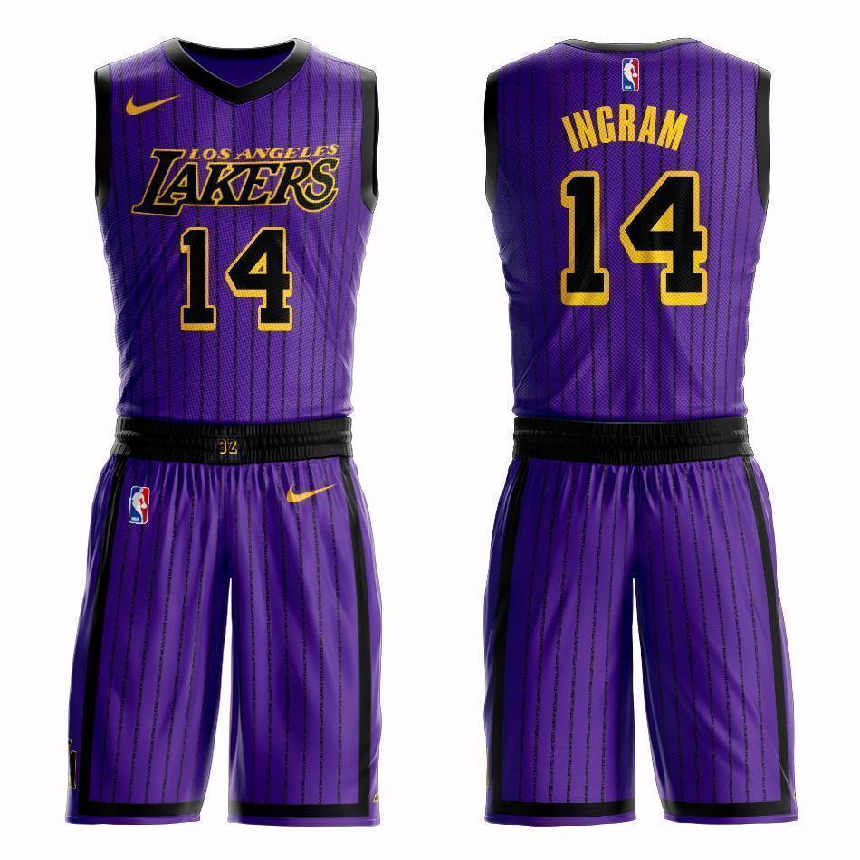 Los Angeles Lakers #14 Brandon Ingram City 2019 Jersey and Pant Set